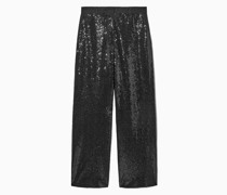 Paillettenbesetzte Hose Mit Weitem Bein