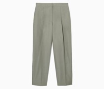 Chinohose Aus Leinen-Mix Mit Falten