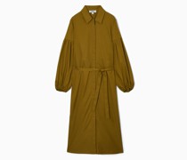 Langes Hemdblusenkleid Mit Puffärmeln