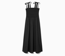 Gesmoktes Midikleid Mit Bindedetail