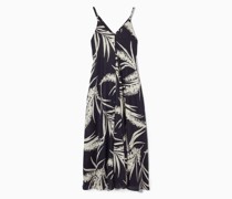 Midikleid Mit V-Ausschnitt Und Falten