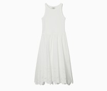 Ärmelloses Midikleid Mit Lochstickerei