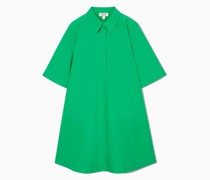 Kurzärmliges Hemdblusenkleid In A-Linie