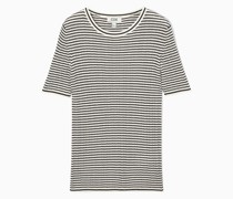 Rippstrick-T-Shirt Aus Seide