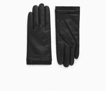 Lederhandschuhe Mit Kaschmirfutter Und Raffung