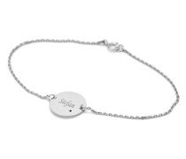Armband aus Platin mit blauem Diamant und Gravur Raylee