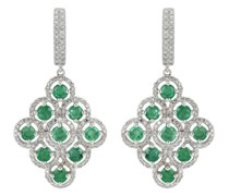 Luxuriöse Hängeohrringe mit Smaragden und Diamanten Clemence