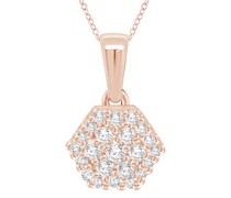 Anhänger in Hexagonform mit Lab Grown Diamanten Naenia