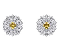 Ohrringe in Blumenform mit Diamanten und gelbem Saphir Olga
