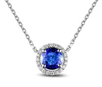 Tansanit Halskette in Gold mit Diamanten Naara