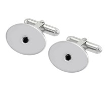 Ovale Manschettenknöpfe mit schwarzen Diamanten Ucello