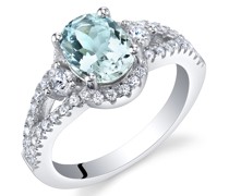 Dezenter Silberring mit ovalem Aquamarin Huim