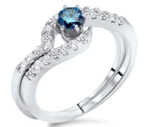 Diamantset mit blauen Diamanten Hortencia