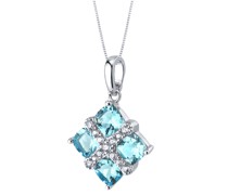 Halskette mit Blautopasen Hinaw