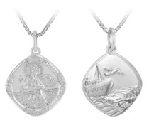 Silberkette mit heiligem Christopherus für Autofahrer und Reisende Dio