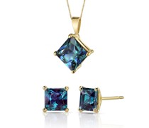 Schmuckset aus Gold mit Alexandriten Nirel