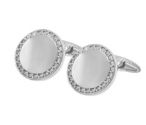 Runde Platin-Manschettenknöpfe mit Diamanten Safron