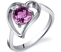 Romantischer Silberring in Herzform mit rosa Saphir Ciniah