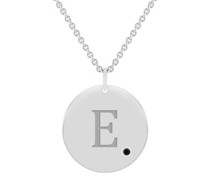 Platinanhänger mit schwarzem Diamant und Gravur eines Buchstabens Stella