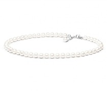 Elegante Perlenhalskette in Silber Ermine