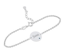 Armband mit blauem Diamant und Gravur Ihrer Wahl Villa