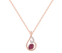 Elegante Halskette mit Rubin und Diamanten Cor