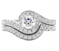 Elegantes Set von Verlobungsring und Ehering mit Diamanten Dyani