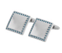 Manschettenknöpfe aus Platin mit blauen Diamanten Walby