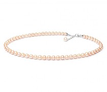 Halskette mit Perlen in Pfirsichfarbe Liviana