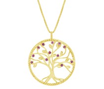 Rhodolith-Halskette in Form des Baum des Lebens Decla