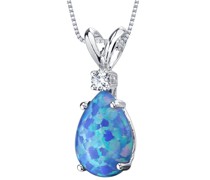 Anhänger mit blauem Opal und Diamant Zabou
