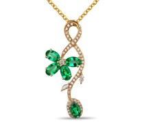Halskette mit Smaragden und Diamanten Nancy