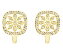 Diamantblüten in goldenen Ohrringen Retta
