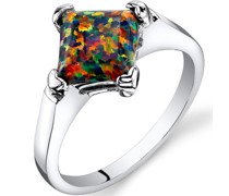 Ring in Silber mit schwarzem Princess-Opal Bala