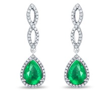 Hängende Ohrringe mit Smaragden und Diamanten Thyra