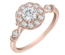 Vintage Verlobungsring mit Moissanit und Diamanten Margo
