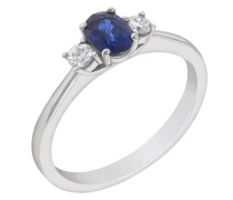 Goldring mit ovalem Saphir und Diamanten Carmel