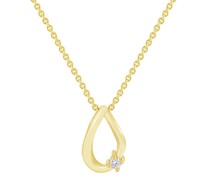 Anhänger in Tropfenform mit Diamanten Flair