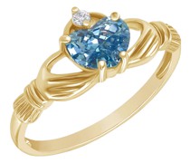 Claddagh-Ring mit Topas und Diamant Mariya