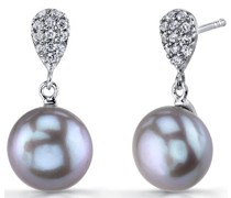 Elegante Silberohrringe mit grauen Perlen Malis