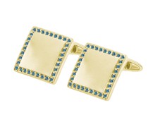 Manschettenknöpfe aus Gold mit blauen Diamanten Tamson