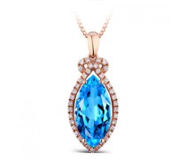 Elegante Halskette mit Topas und Diamanten Ambel