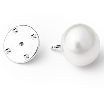 Minimalistische Brosche mit weißer Perle Suzume