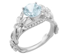 Ring mit Aquamarin-Blüte und Diamanten Lirija