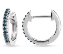 Elegante Creolen aus Gold mit blauen Diamanten Erithea