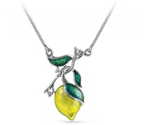 Halskette aus Silber mit Zitrone aus Emaille und Diamant Delmag