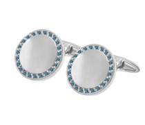 Platin Manschettenknöpfe mit blauen Diamanten Valborg