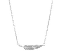 Modische Silberkette mit Anhänger Feather
