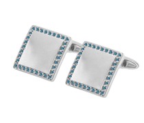 Manschettenknöpfe mit blauen Diamanten Octavio