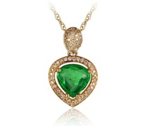 Zarte Halskette mit Smaragd und Diamanten Alea